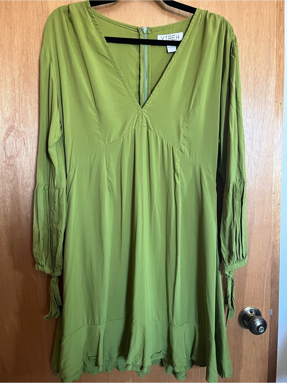 Yireh Olive Green Boho Mini Dress
